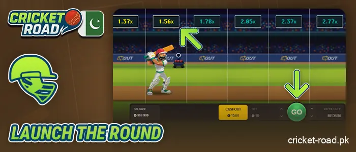 Start playing Cricket Road and earn multipliers